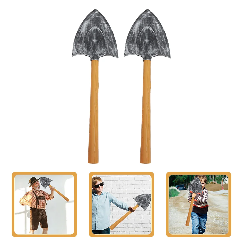 

2 Pcs Prop Halloween Dwarf Pickaxe Foam Spade Model Inflatable Realistic Toy Outfits