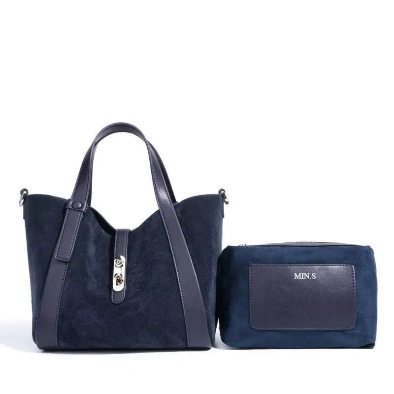 Luxury Women Handbag Custom Letters Small Female Hobo Tote Bag Velvet Suede Cow Leather New Design Lady Top Handle Shoulder Bag