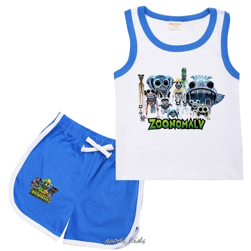 Summer ZOONOMALY Boys Casual Fashion Trendy Outfits Children Trendy Vest Korean Lounge Tracksuit Kids Sport Suit Clothes