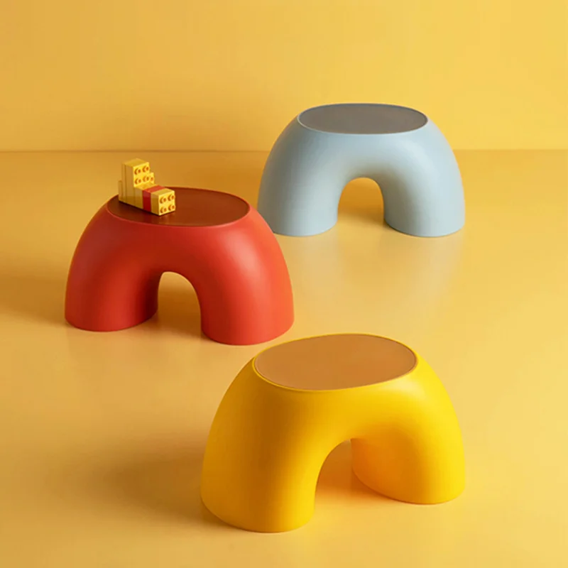 

Creative Rainbow Stool - Simple Ring Small Bench Home Round Comfortable Seating Durable Non-Slip Shoe Changing Stool Baby