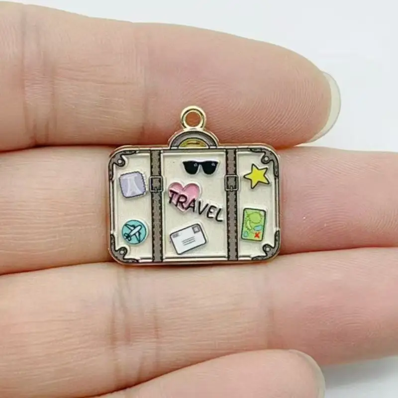 10pcs Fashion Enamel Printed Handbag Series DIY Jewelry Accessories Keychain Bag Drip Oil Alloy Pendant view 5