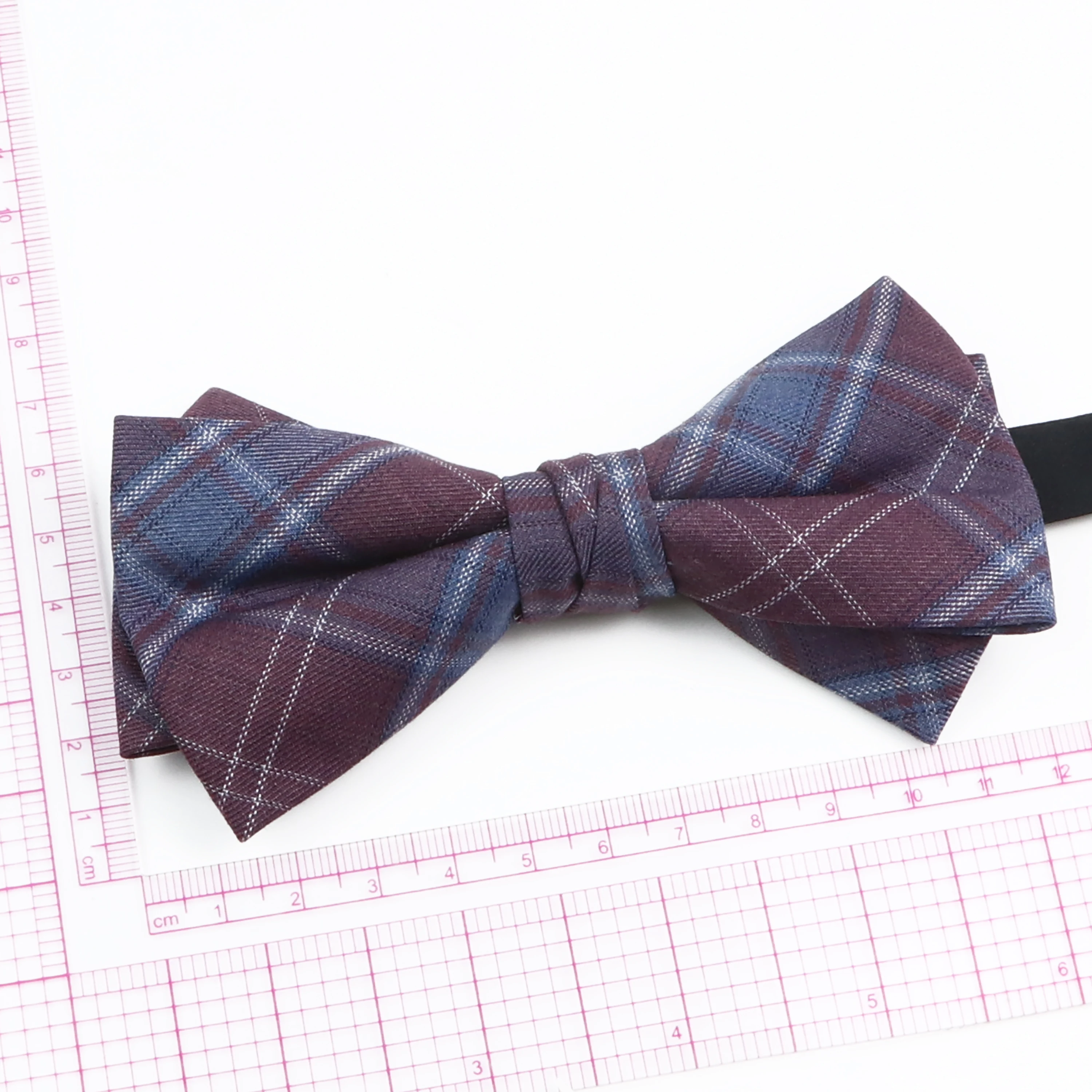 Fashion Design Mens Wool Bowties High Quality Grey Khaki Striped Plaid Handmade Butterfly For Wedding Party Dinner Cravat Gift