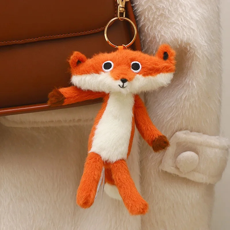 About 17CM Kawaii Fox Plush Pendant Toy Stuffed Soft Animal Toy Lovely Fox Pendant Keychain Bag Pendant Toy