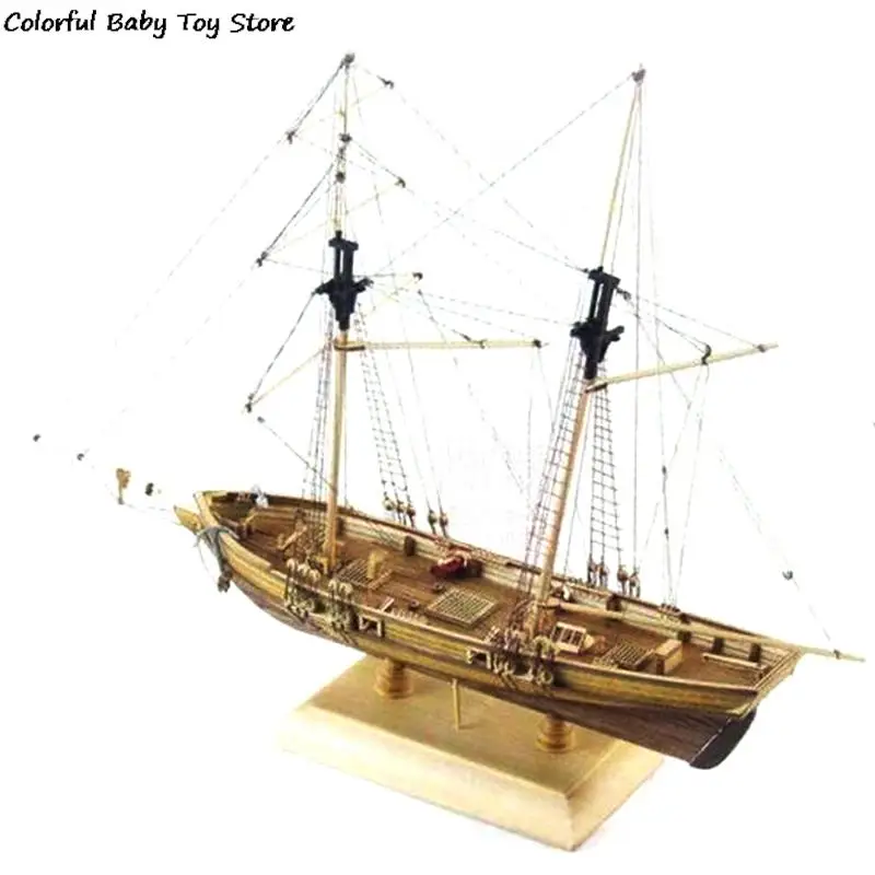 

1:70 Scale New Port Wooden Sailing Boat Model 410x60x215mm DIY Kit Ship Assembly Decoration Children Toys Gift