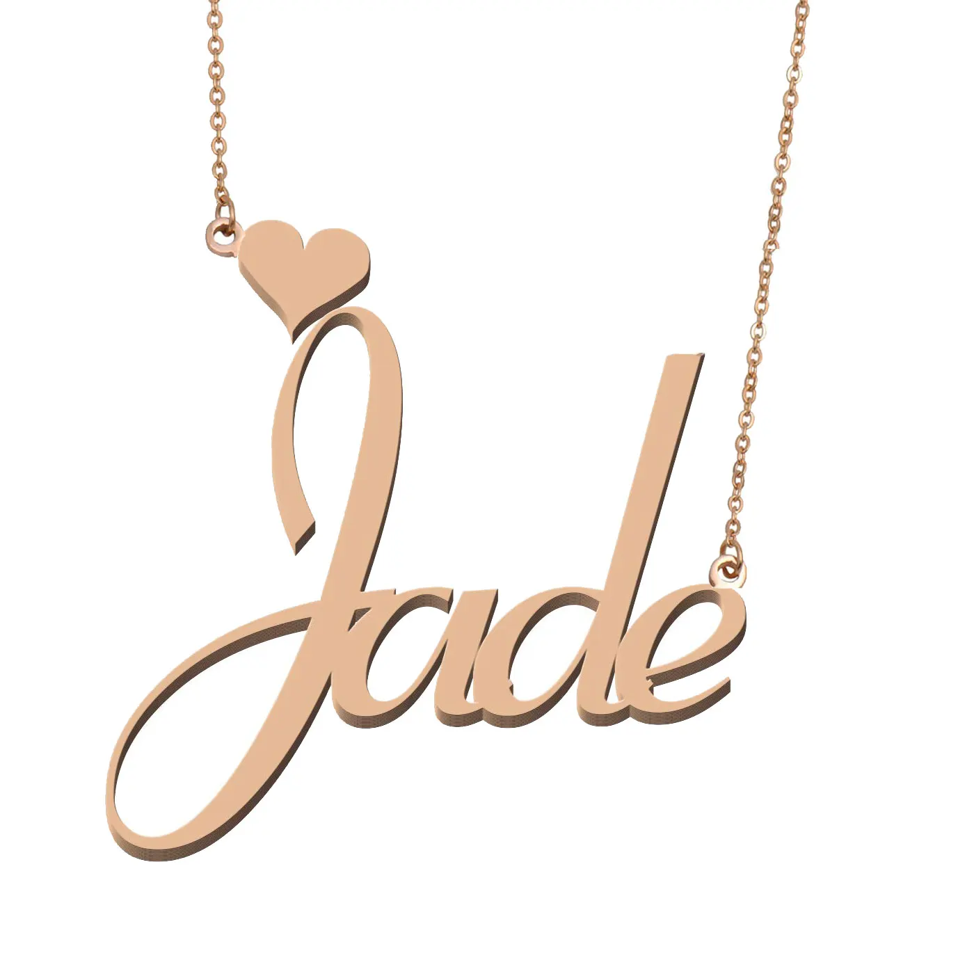 

Jade Name Necklace for Women Statement Nameplate Pendant for Friends Birthday Wedding Christmas Mother Gift