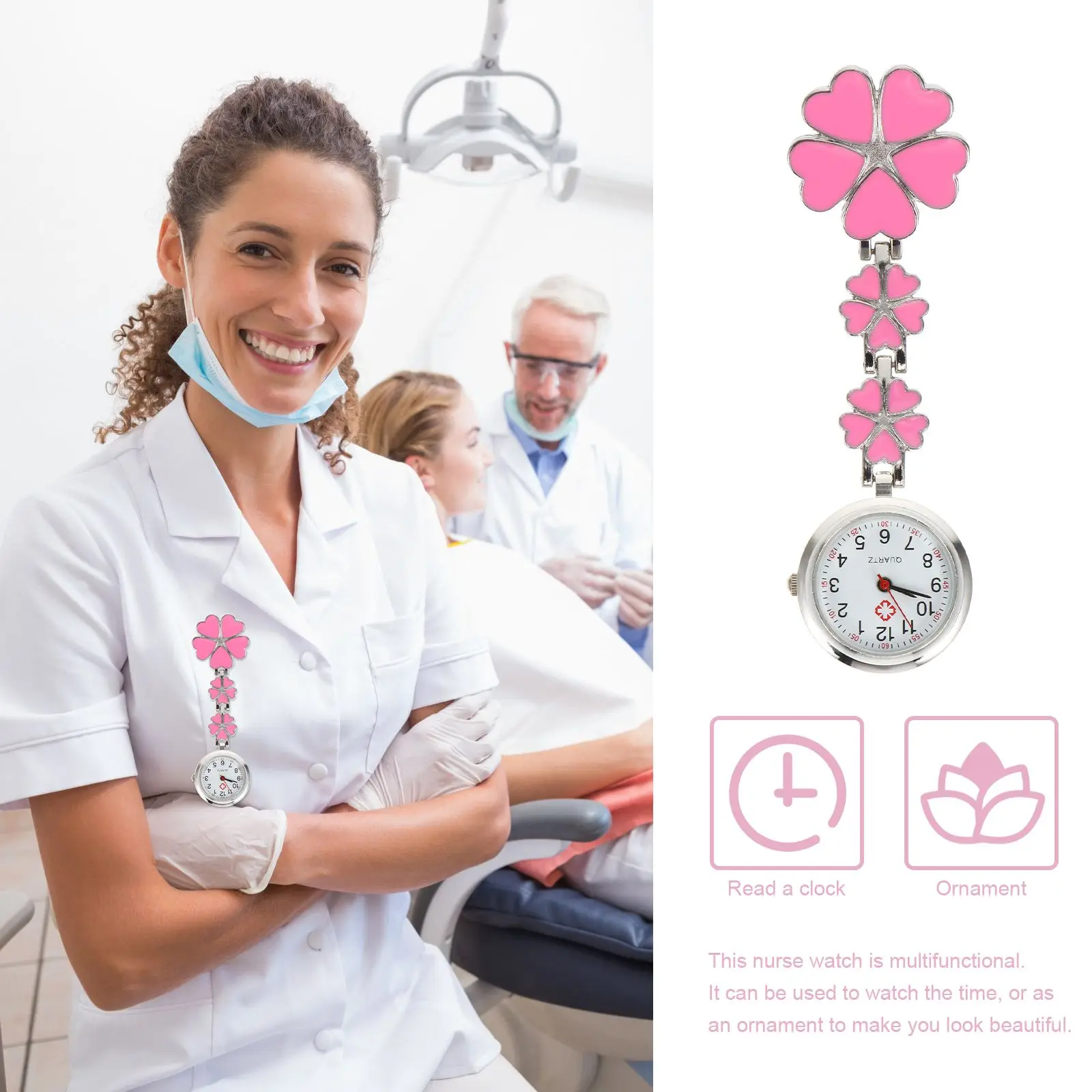 Stylish Round Dial Nurse Pocket Watch Zinc Alloy Durable Mini Hanging Watch Decorative Women Gifts Fob Watches