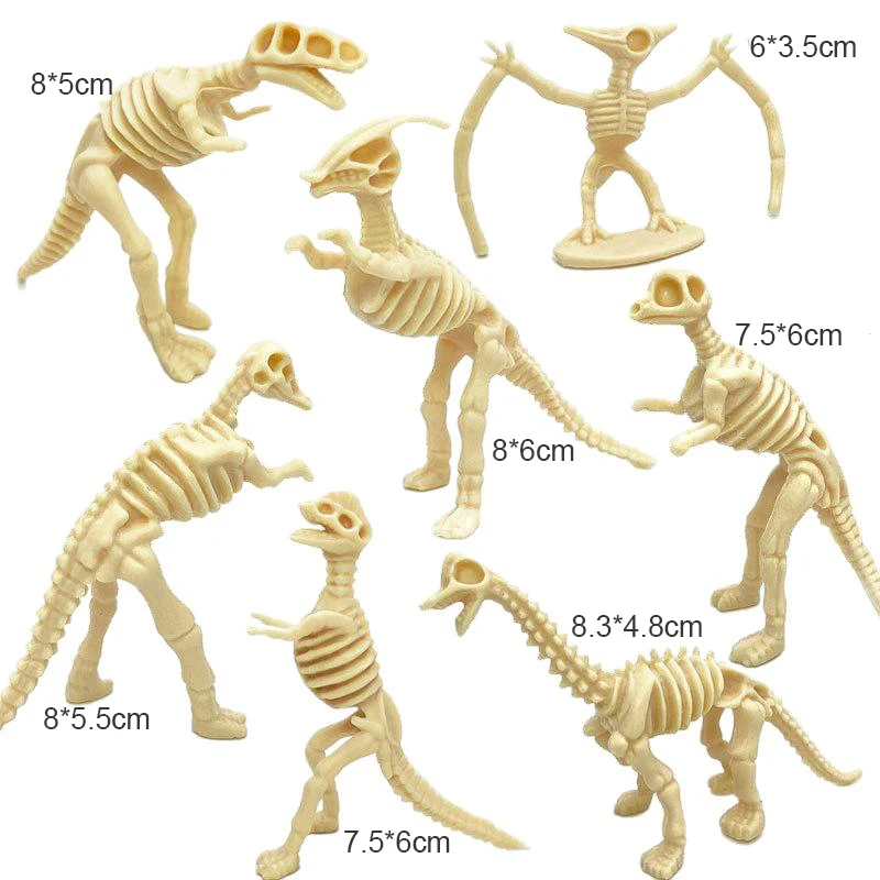 12Pcs/Set Dinosaurs Skeleton Model Archaeology toys Tyrannosaurus rex Desktop Ornament Home Decor for Kids Gift