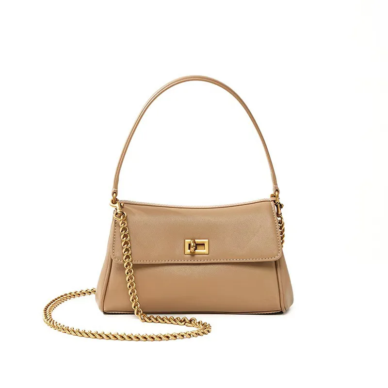 Новая женская кожаная сумка премиум-класса на цепочке, универсальная сумка через плечо под мышками, стильная, модная, практичная, модная