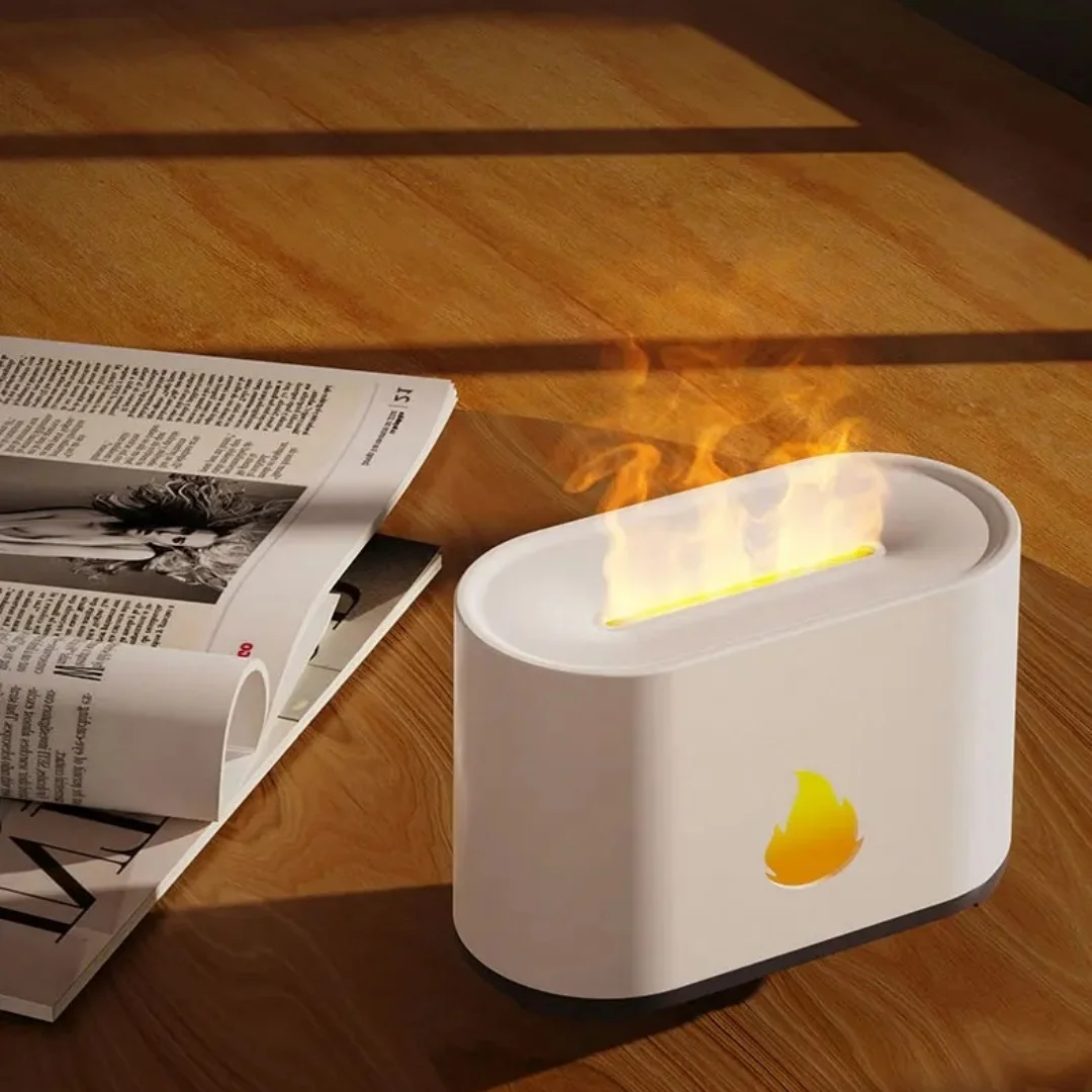 Aroma diffuser, air humidifier, ultrasonic cold fogger, atomizer, LED essential oil simulation flame