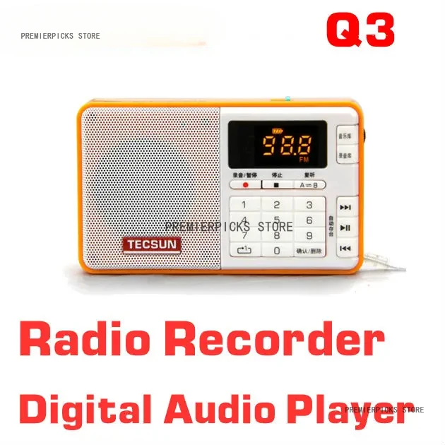 TECSUN Q3 Stereo Radio Pocket Size MP3 Player FM Mini Radio with Multi-color Selection Portable Radio