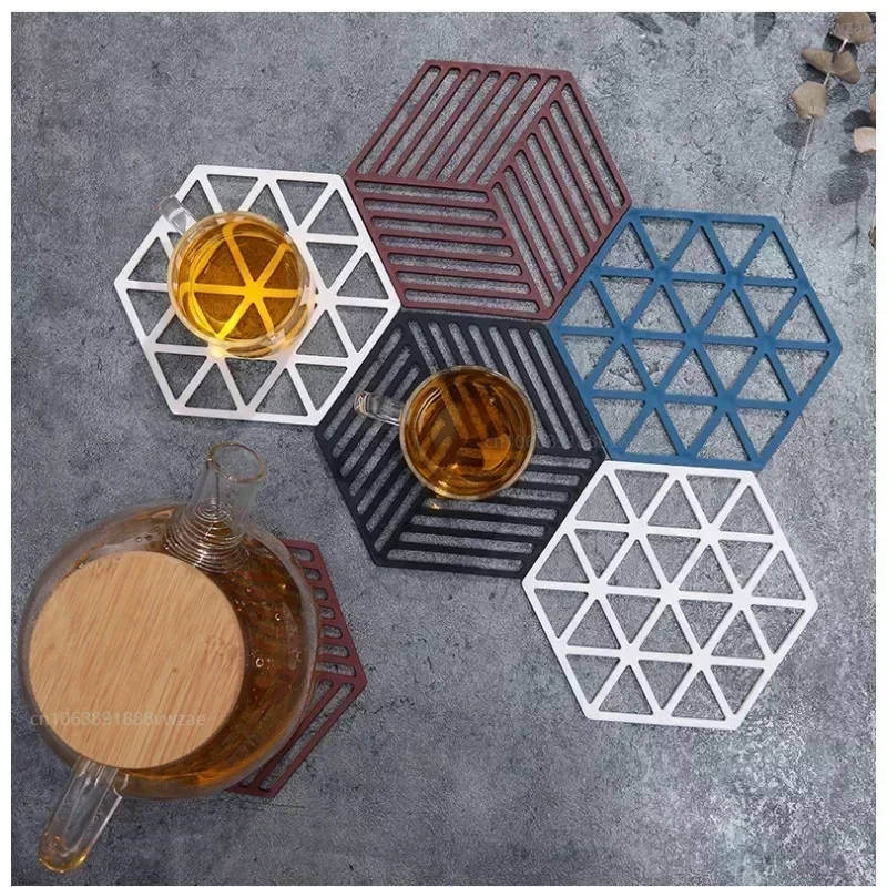 Vintage Silicone Table Mat Coaster Hot Dishes Potholder Placemat Multifunctional Pot Holders for Kitchen Heat Resistant Pads