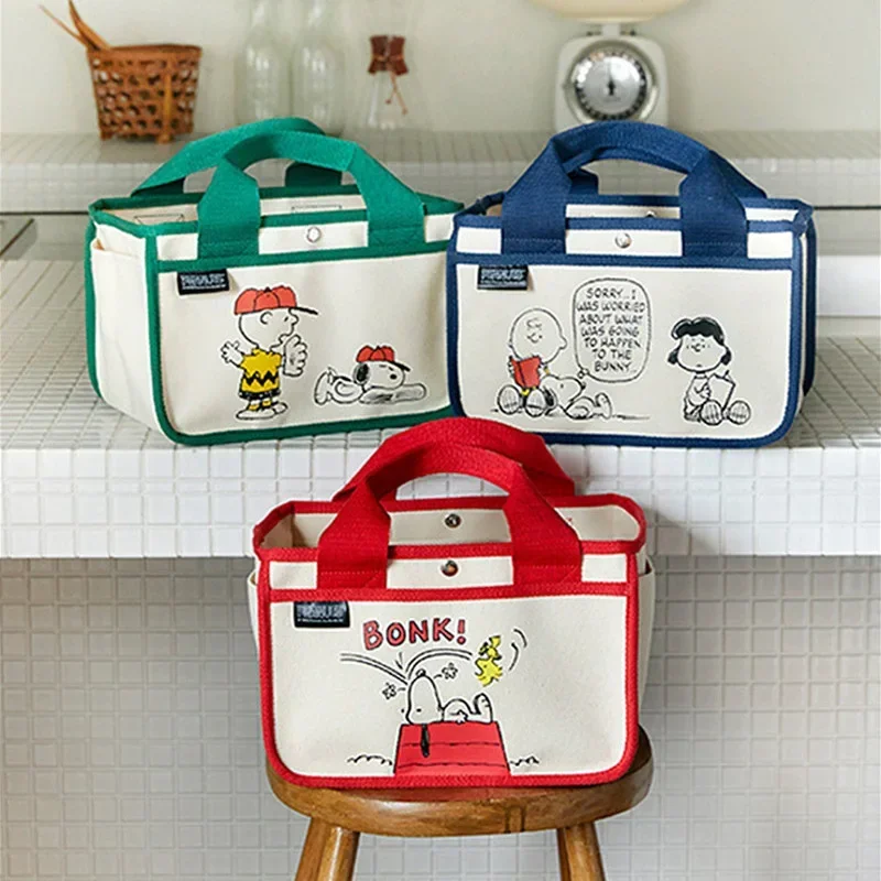 

Cute Cartoon Snoopy Bento Bag Canvas Tote Large Tote Bag Boys Girls Storage Bag