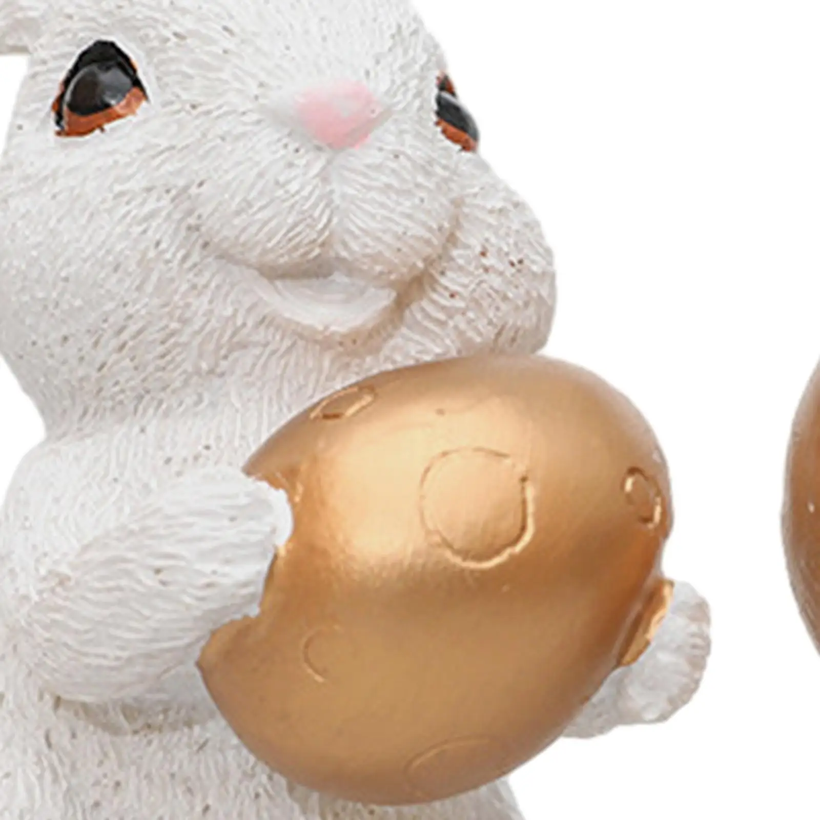 Easter Bunny Figurine Miniature Garden Ornament Realistic Design for Outdoor Decoration