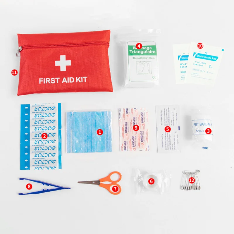 Versátil Emergency First Aid Kit para casa, carro, camping, caminhadas, 2 tamanhos diferentes, equipado com ferramenta essencial de sobrevivência