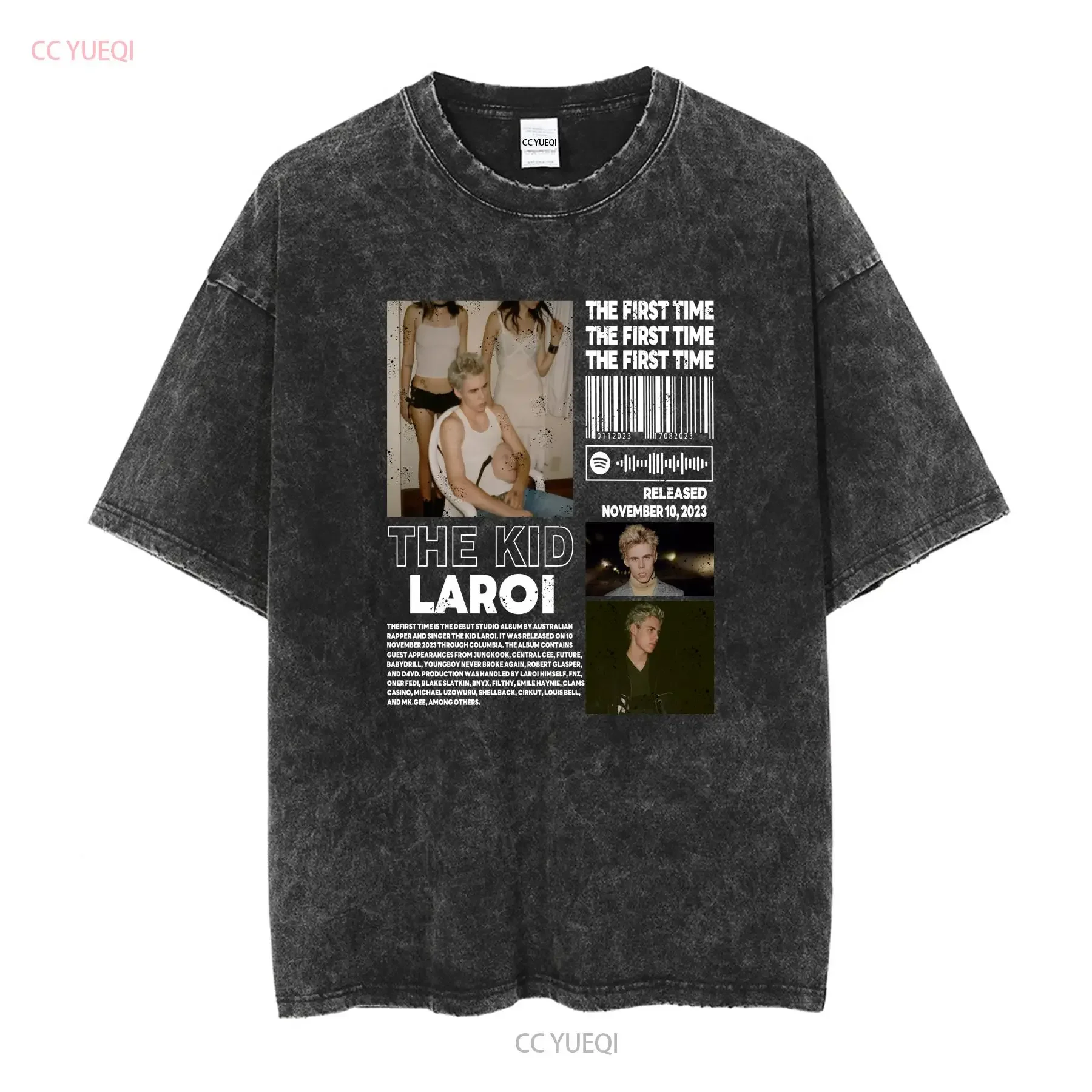 تي شيرت The Kid LAROI Merch ألبوم المرة الأولى 90s Rap بأكمام طويلة أو قصيرة عتيقة مغسولة ومريحة للجنسين كاجوال أوم #2