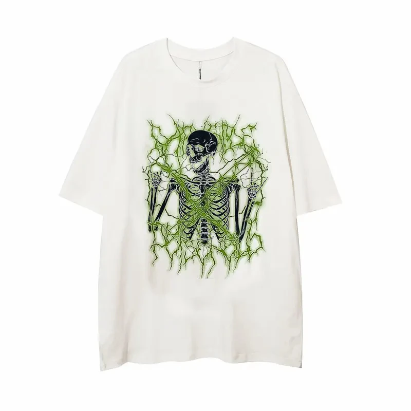 T-shirt imprimé à la main Dark Demon pour femmes, T-shirt Harajuku Y2K, Vintage, Esthétique, Gothique, Graphique, Punk, Vêtements, Hip Hop, Streetwear, Haut