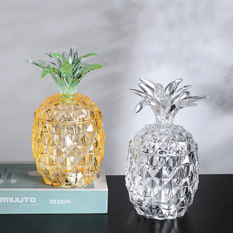Luminous Pineapple Sculpture Ornament,Transparent Acrylic Crafts,Living Room Hotel Art Decoration,Luxury Artworks,Nordic Gifts