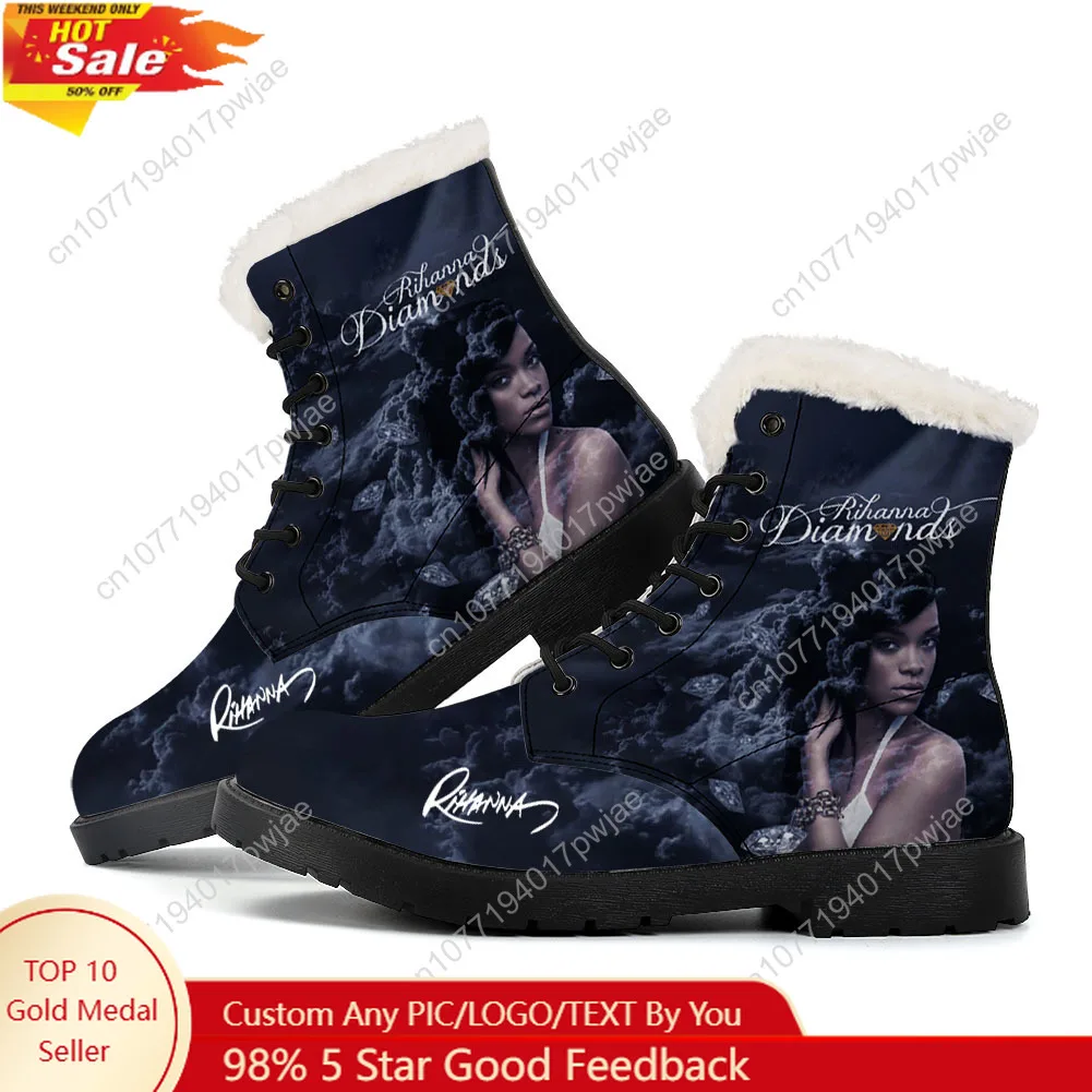 

Rihanna Hip-hop Rapper Plush Boots Mens Womens Teenager Shoes Outdoor Casual Boot Light Couple High quality Customize Boots