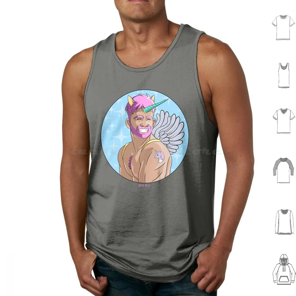 Unicorn Tank Tops Vest Sleeveless Barebeef Unicorn Bears Bear Woof Pride Grrr Men Cute Bearart Bearpride Bearflag Growlr Yaoi