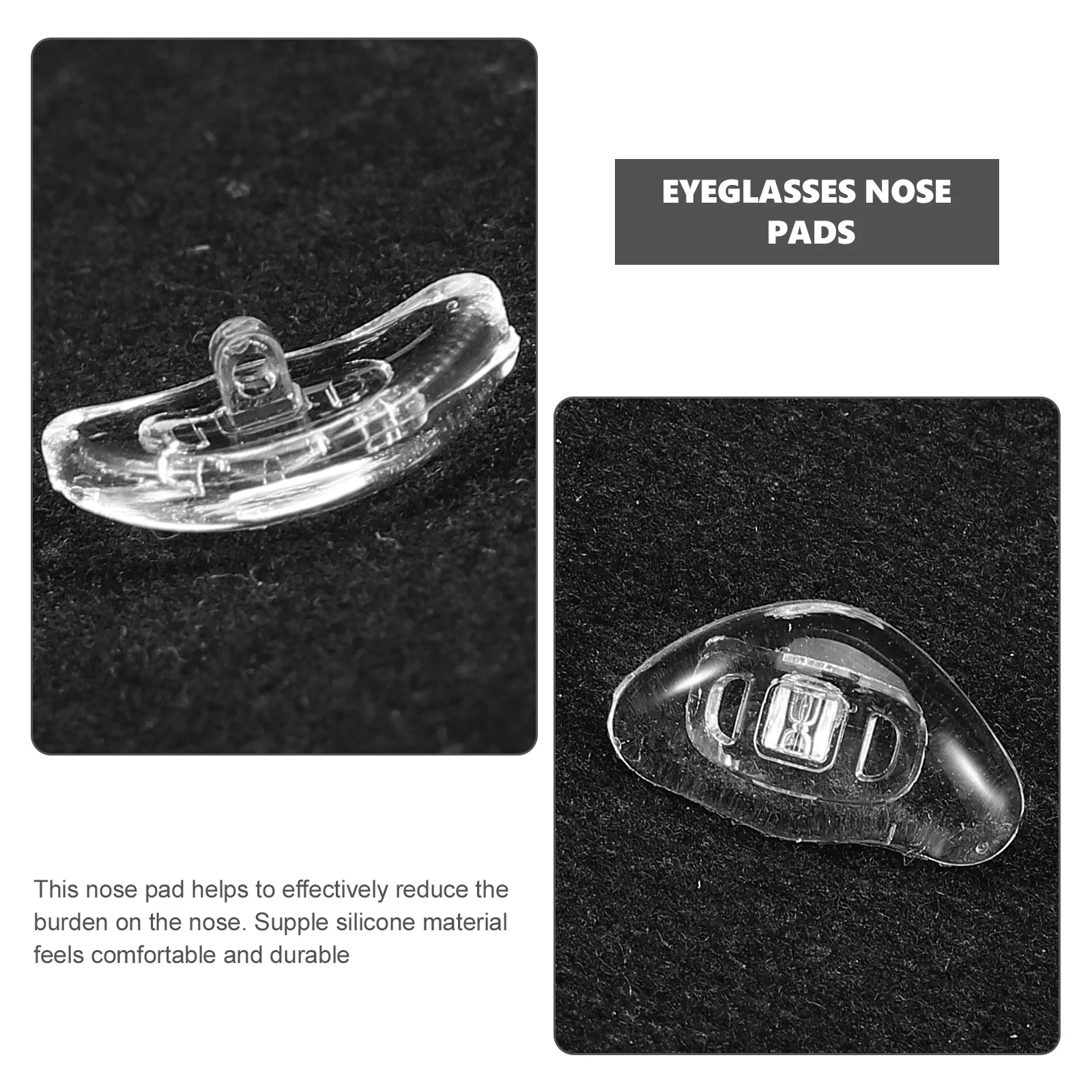 

20Pairs Silicone Nose Pads for Glasses Soft Durable Eyeglass Nose Piece Comfortable Nonslip Replacement Pads Glasses Accessories