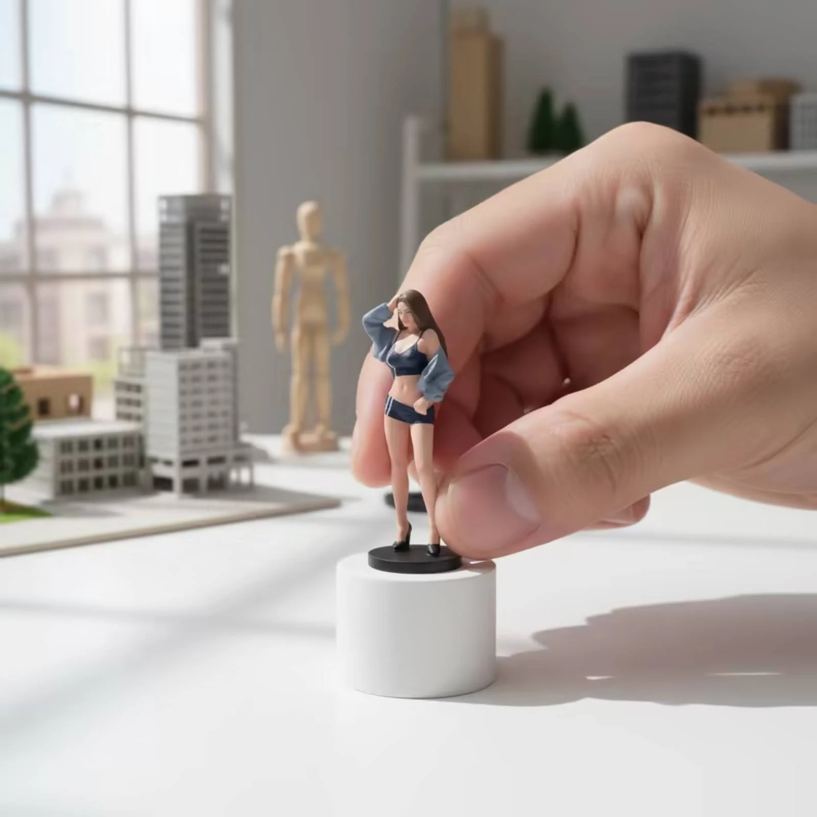 Miniature Female Figurine Detailed Female Figure Lady Figurine Standing Diorama Character High Realism for Collectors, Dioramas