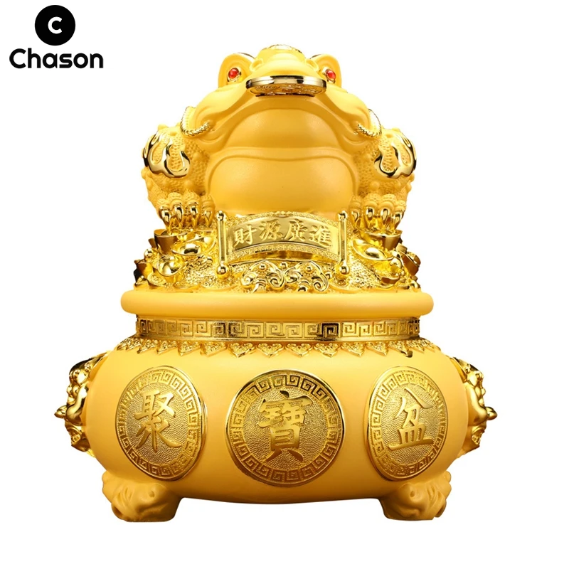 Feng Shui Good Fortune Toad Horse Elephant Figurine Statue Gold Tree Desk Bookshelf Wine Cabinet Ornament Living Room Decoration