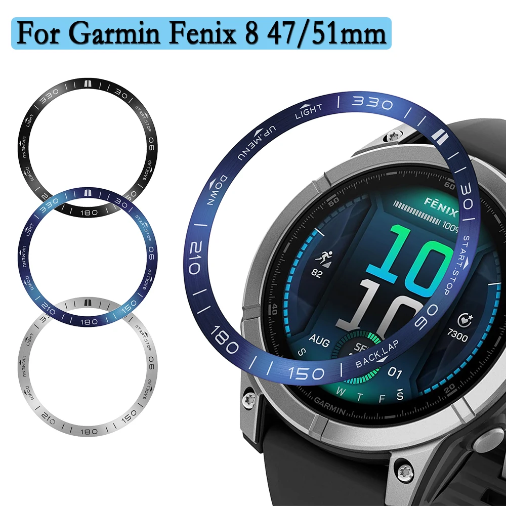 

Metal Rings For Garmin Fenix 8 47/51mm Stainless Steel Bezel Protection Watch Case Bumper Rings Decoration Watch Accessories