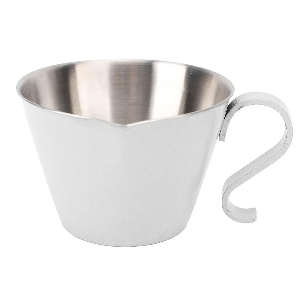 304 Stainless Steel Coffee Measuring Cup V Shaped Spout Anti Spill Design Coffee Shot Cup 100ML Capacity Etched Measurements