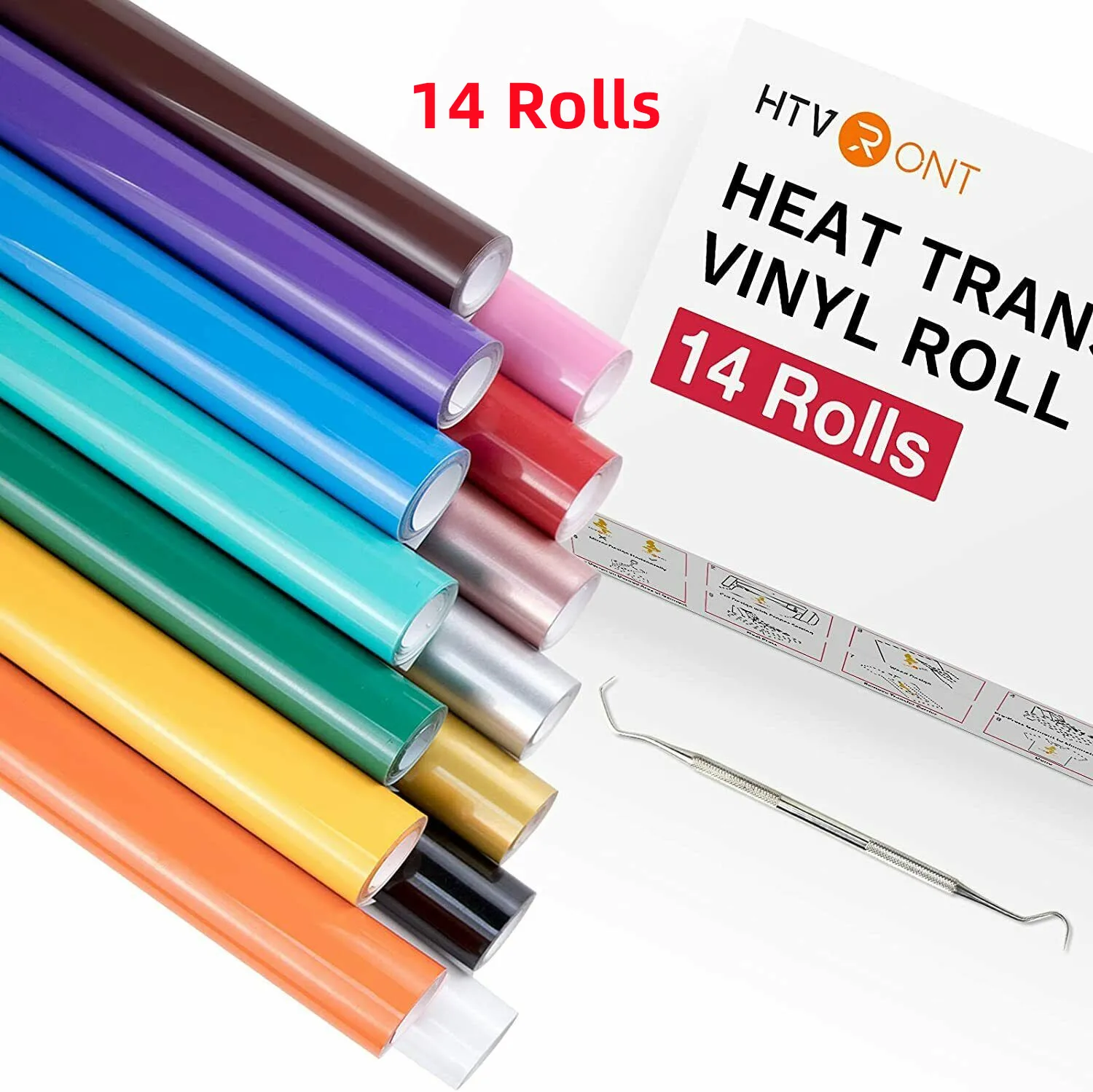 HTVRONT 20/14 Pack 12inX3ft/30X90cm PU Warmteoverdracht Vinyl Roll voor Cricut T-shirt Afdrukken DIY Ijzer op HTV Film Gemakkelijk te snijden