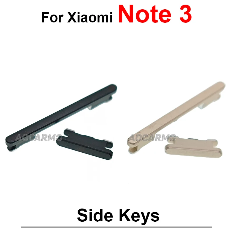 For Xiaomi Mi Note 3 Black/Gold Side Keys Power On /Off Volume Buttons Replacement Parts