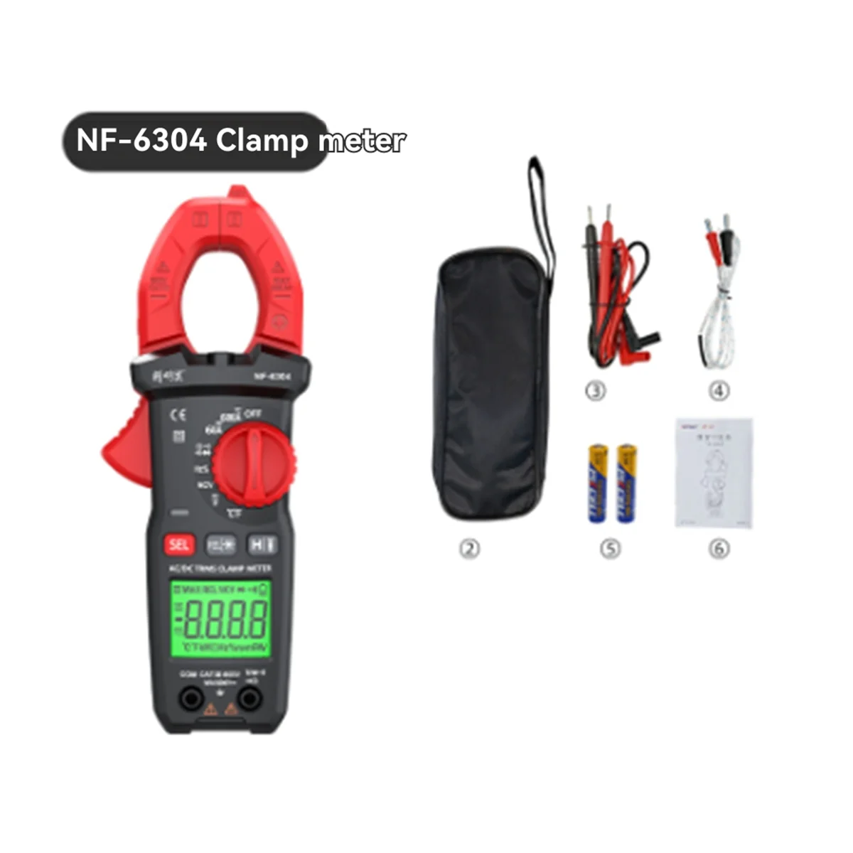 ABXD AC/DC 600A Tick Clamp Meter Auto Range Flash Light Back Light DC Corrente ELÉTRICA