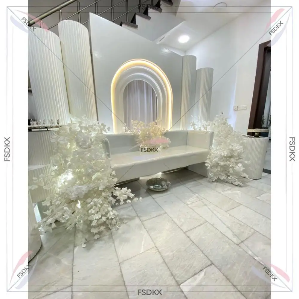 

Modern Pvc Event Backdrop White Wedding Stage Acrylic Backdrop Arch For Party Props