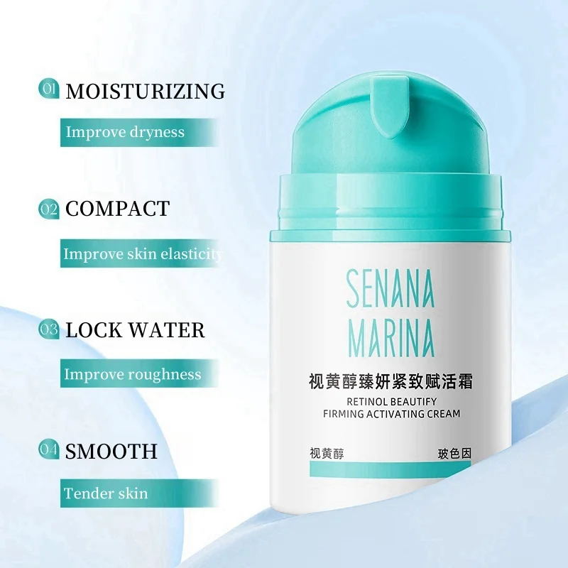 50g Retinol Firming Revitalizing Cream, Niacinamide, Retinol, Centella Asiatica Extract, Hyaluronic Acid, Deeply Moisturizes and Locks in Moisture, Repairs and Tightens Skin, Makes Skin Plump, Smooth, and Youthful.
