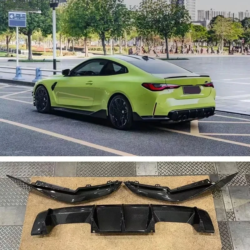 

For BMW G80 M3 G82 M4 MP Style High Quality Dry Carbon Fiber Rear Bumper Diffuser Side Parts Splitter Angle Car Body Kit 2021