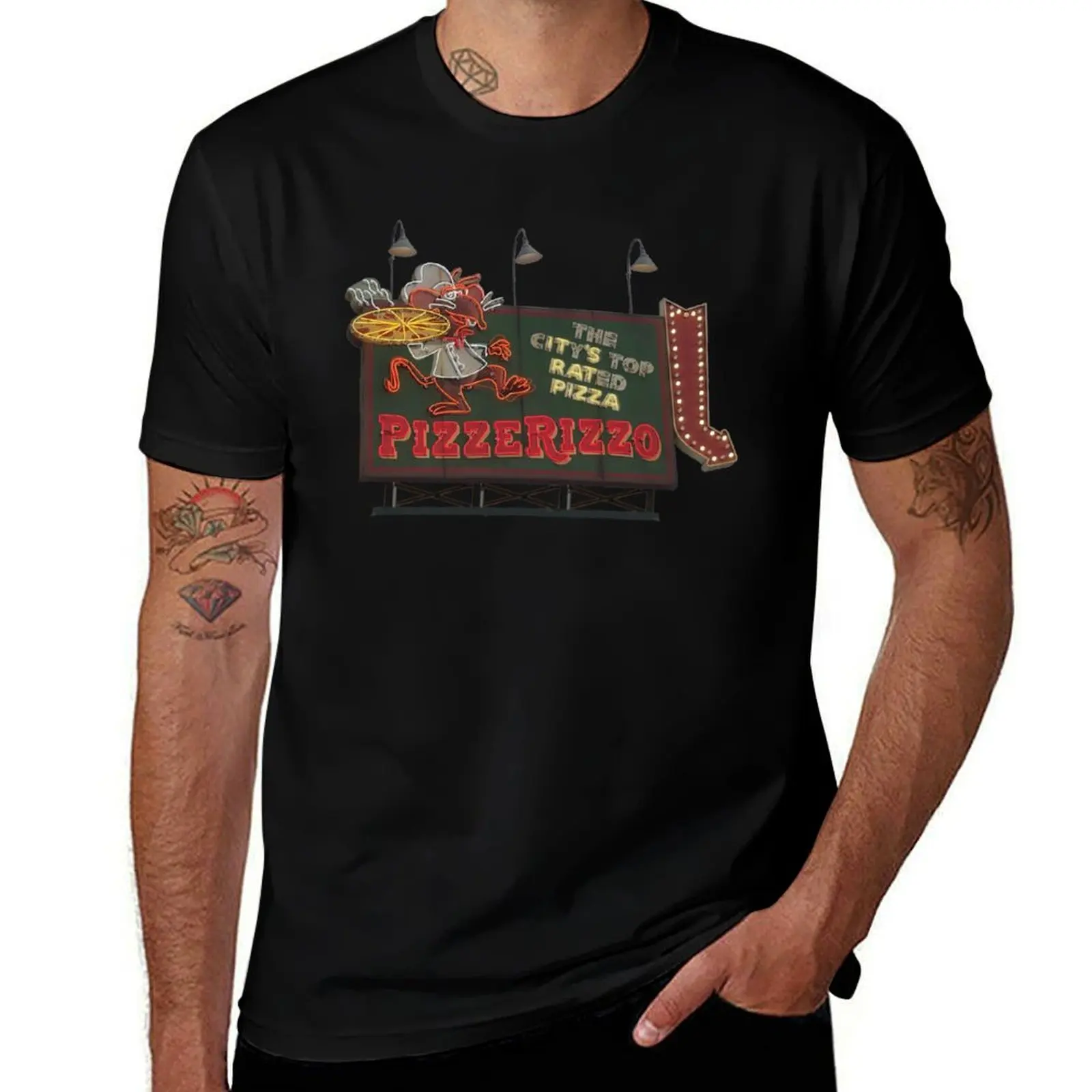 

Pizzerizzo - it's rat pizza (scaffolding) T-Shirt graphic tee shirt oversized graphic tee plus size clothes shirts men