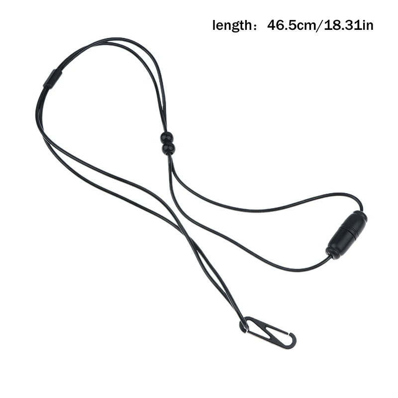 High Quality Multipurpose Referee Whistle With Black PVC Rope Lanyard Long Hanging Rope For Keys