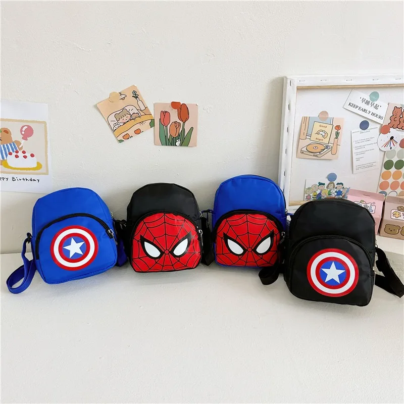 マーベルアニメスパイダーマンショルダーバッグキャプテンアメリカクロスボディバッグスパイダーマンチェストバッグメッセンジャーポーチ小銭入れキッズギフト