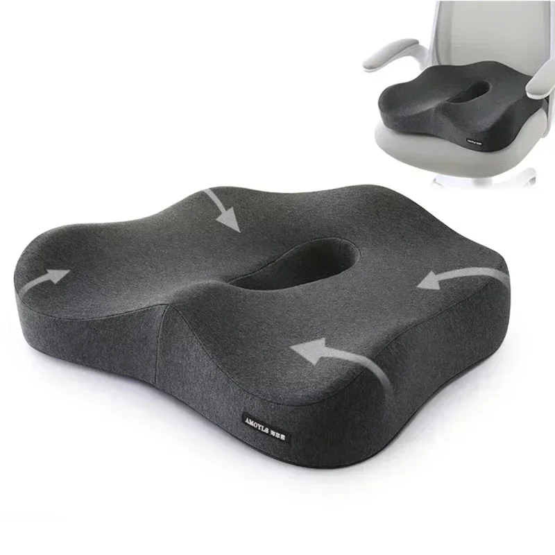 Memory Foam Office Chair Cushion Car Seat Support Pads Buttocks Pillow Massage Hips Orthopedic Pillow Coccyx Pain Relief Cushion