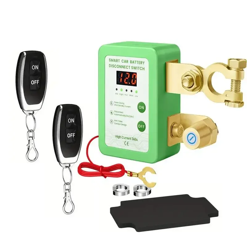 12V Kill Switch for Car Remote Battery Disconnect Switch Smart Voltage Car Battery Kill for Vehicle Rv Atv Truck Boat with Led