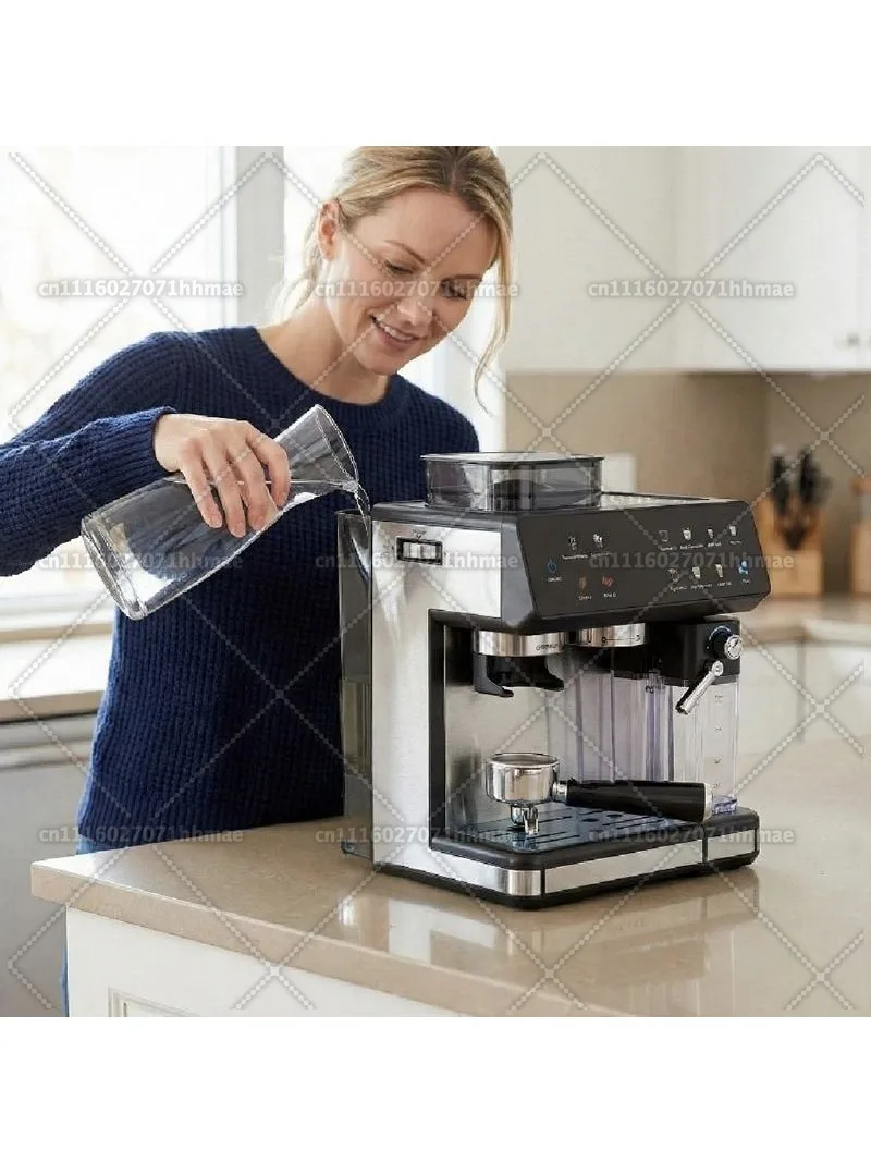 Automatic Steam High Pressure Belt Grinding and Brewing Espresso Machine