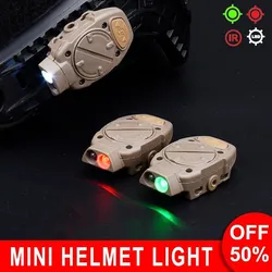 WADSN Tactical Mini Helmet Light White Red Green IR Fast Helmet Lightlight For Picatinny Rail Airsoft Hunting Rifle Switch Lamp