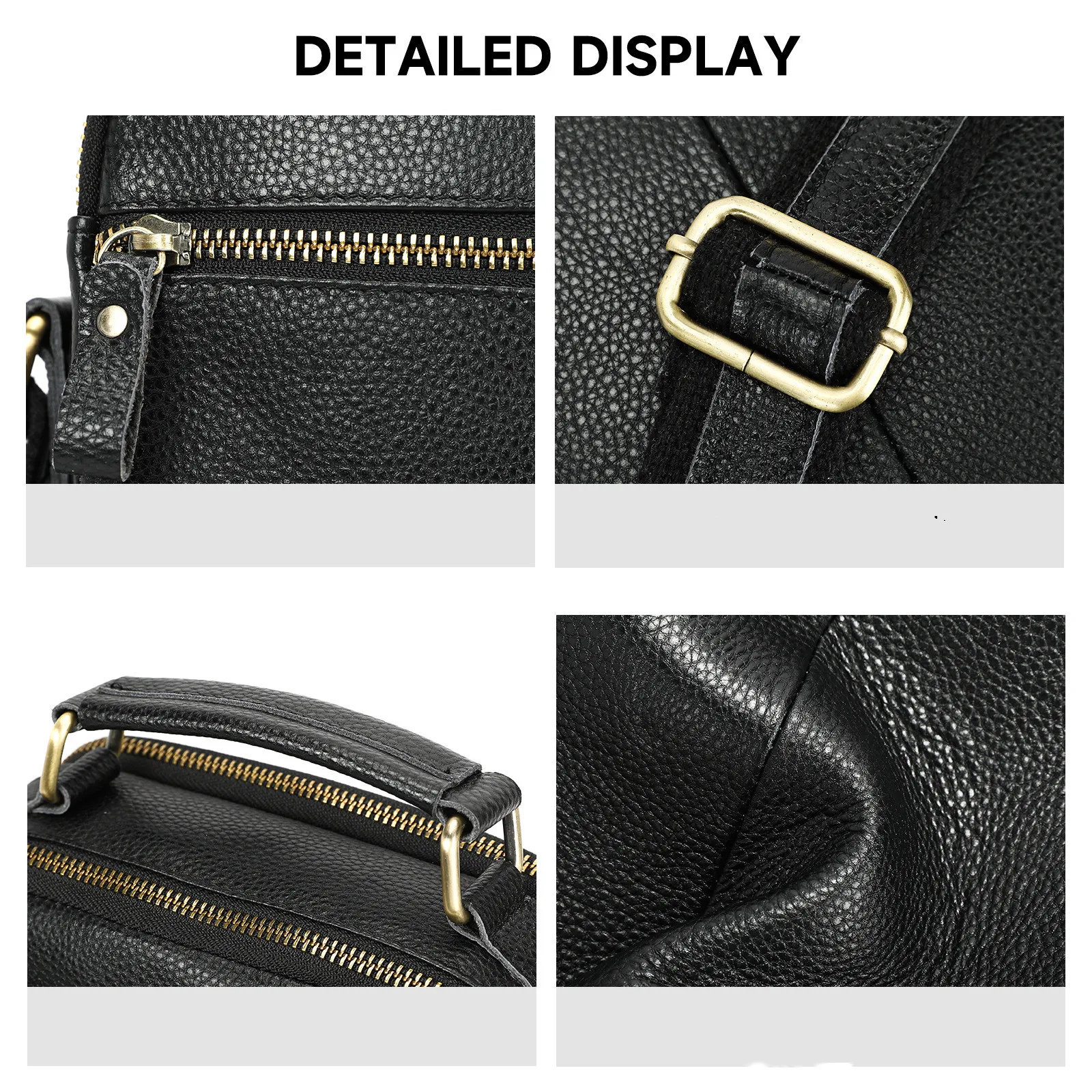 2025 New Men's Leather Crossbody Bag Outdoor Sports Casual Sling Backpack Multi-functional Shoulder Bag Phone Purse for Men