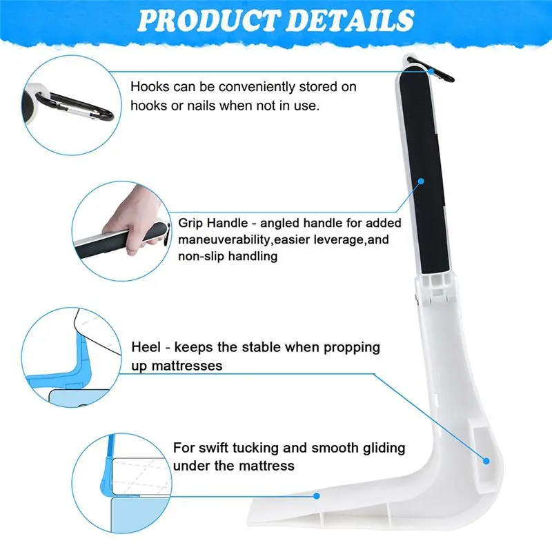 【Clearance Sale】 Ultimate Mattress Lifting Tool Under Mattress Wedge Elevator for Changing Sheets, Effortless Bed Making