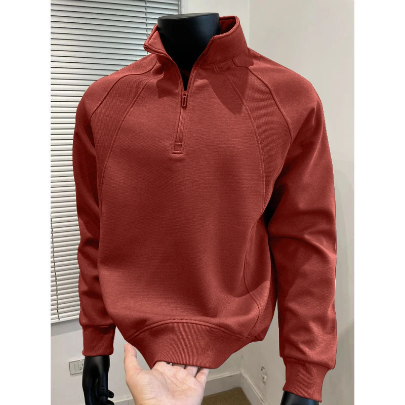 

American Sle Loose Fit Hoodie Men's f Zipper Stand Collar T-irt Casual Breathable Windproof Warm Micro Elastic ort S...