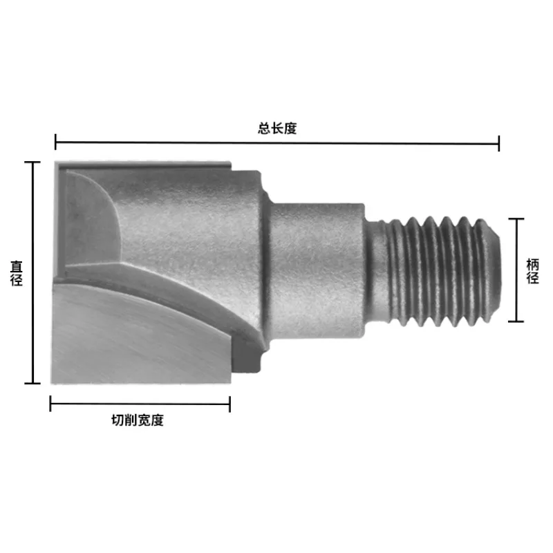 Cabezal de corte de Ranurador de cerradura de puerta, broca de fresado de orificio de puerta roscado M9.6, 1 unidad