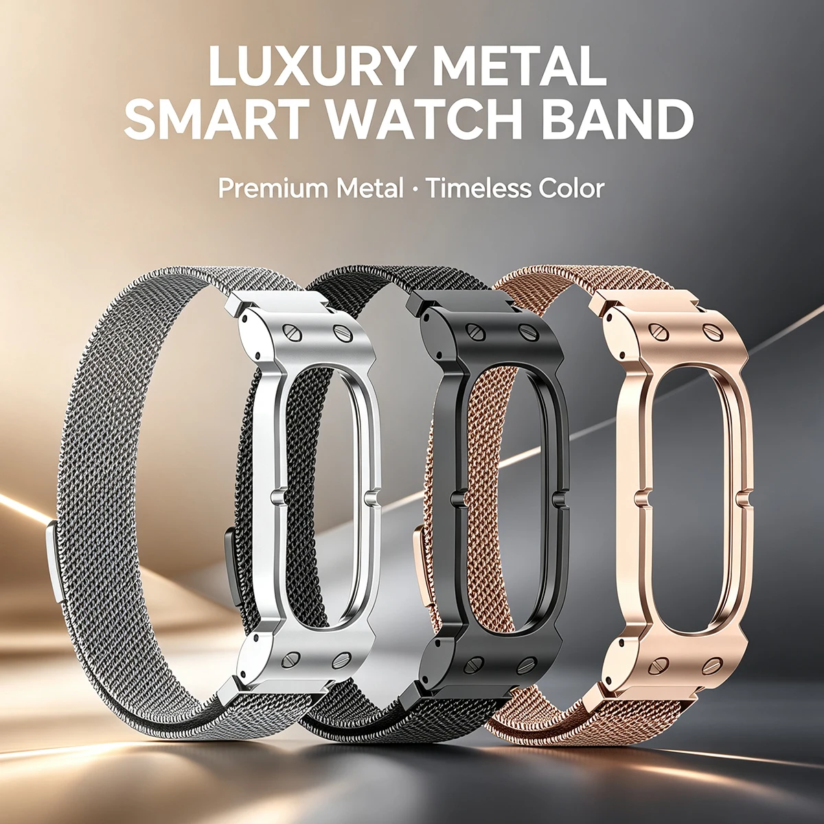 Adjustable Clasp Buckle Smart Watch Strap Wear-Resist Metal Wristwatch Strap for Google Fitbit Air Sweatproof