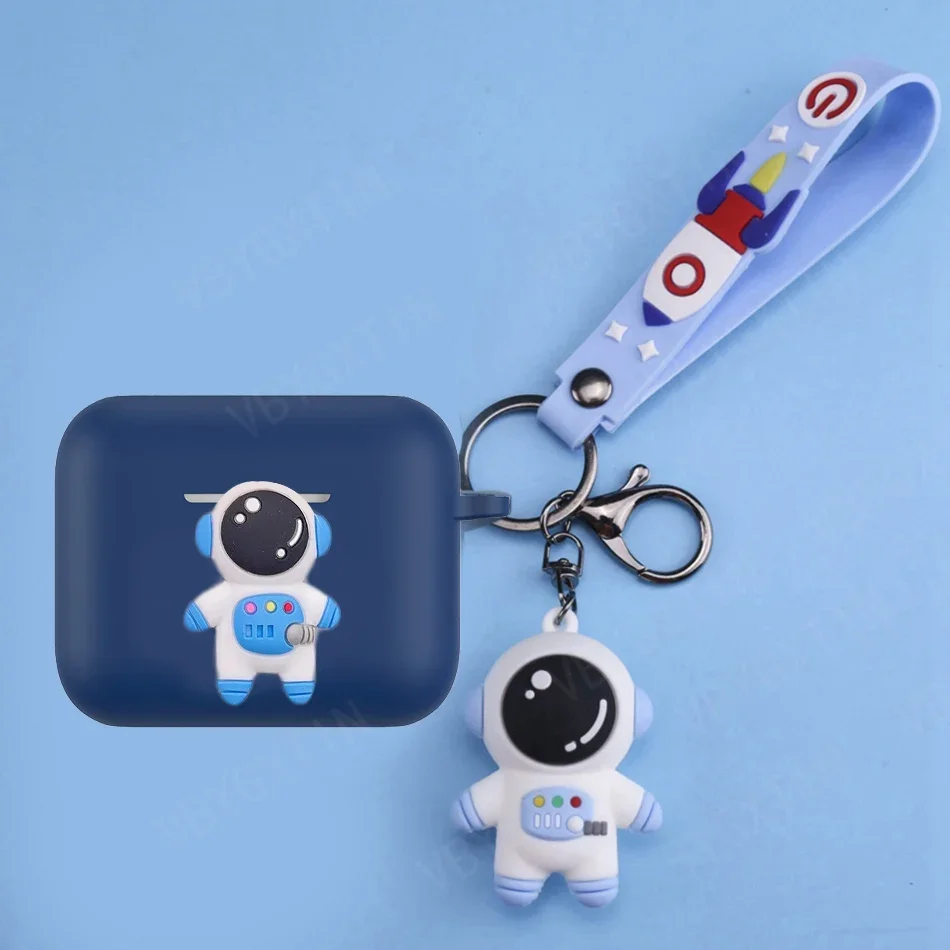 For SONY LinkBuds S Case Cartoon Astronaut / Cute Cat / Dog / Panda Silicone Earphones Cover with Keychain case fundas