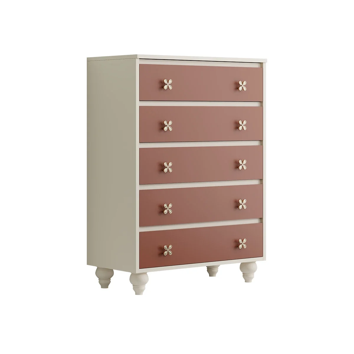 Brick Red Chest of Drawers Bedroom Bed Front Cabinet Living Room Corner Cabinet Brown Decoration Entrance Cabinet