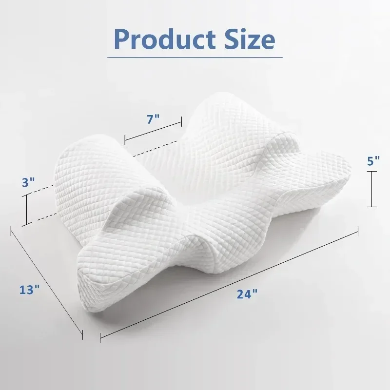 Memory Foam Back Sleep Training Pillow for Keep Head Straight Wrinkle Prevention - Beauty Pillow for Anti Wrinkle & Anti Aging