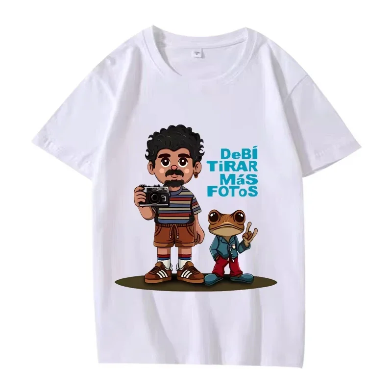 Bad Bunny Dtmf Cartoon T Shirt 2025 Neue Männer Frauen Übergroße 100 % Baumwolle Heißer Verkauf Kurzarm Sommer Druck Unisex Baumwolle Tops